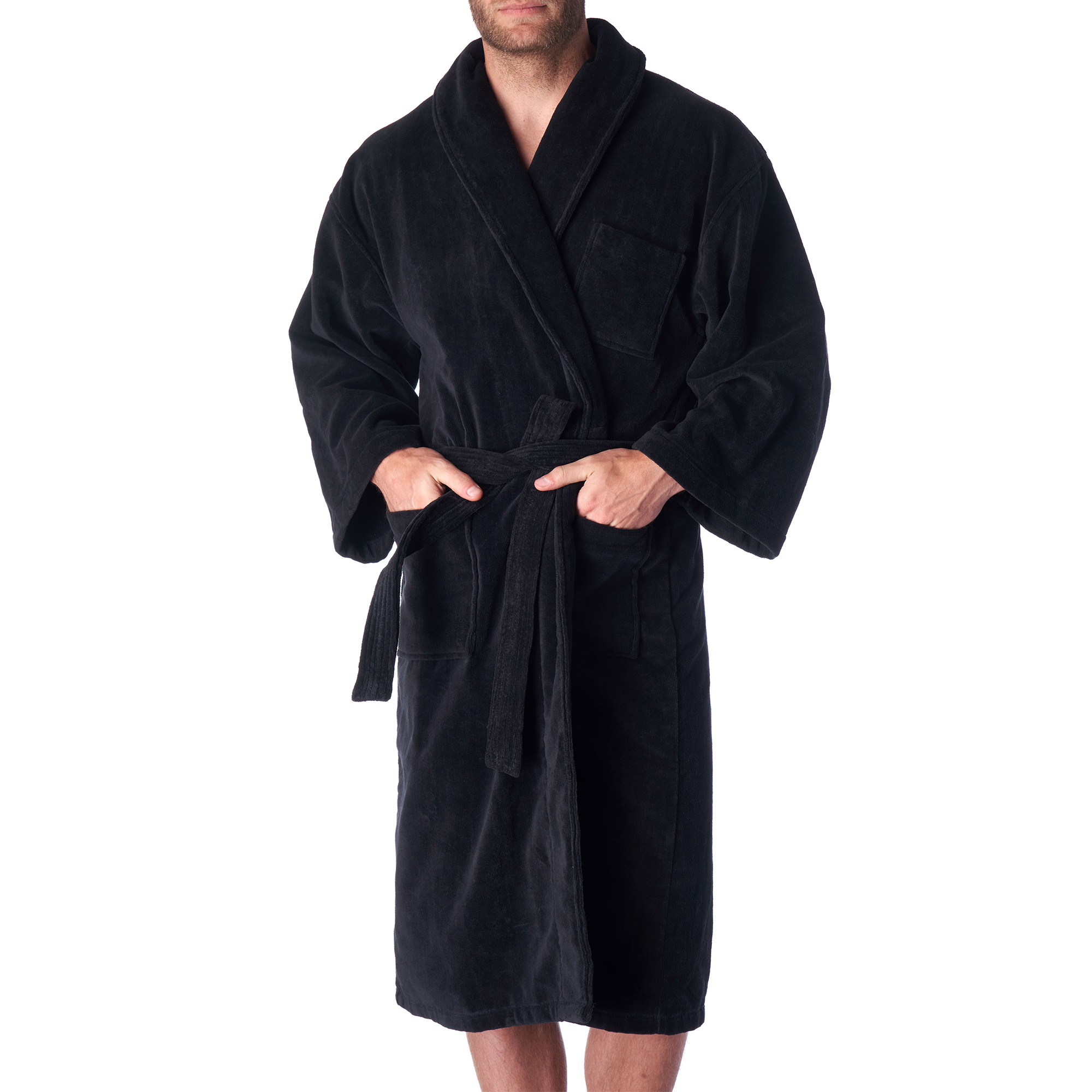 Alpine Swiss Aiden Mens Cotton Terry Cloth Bathrobe Shawl Collar Velour